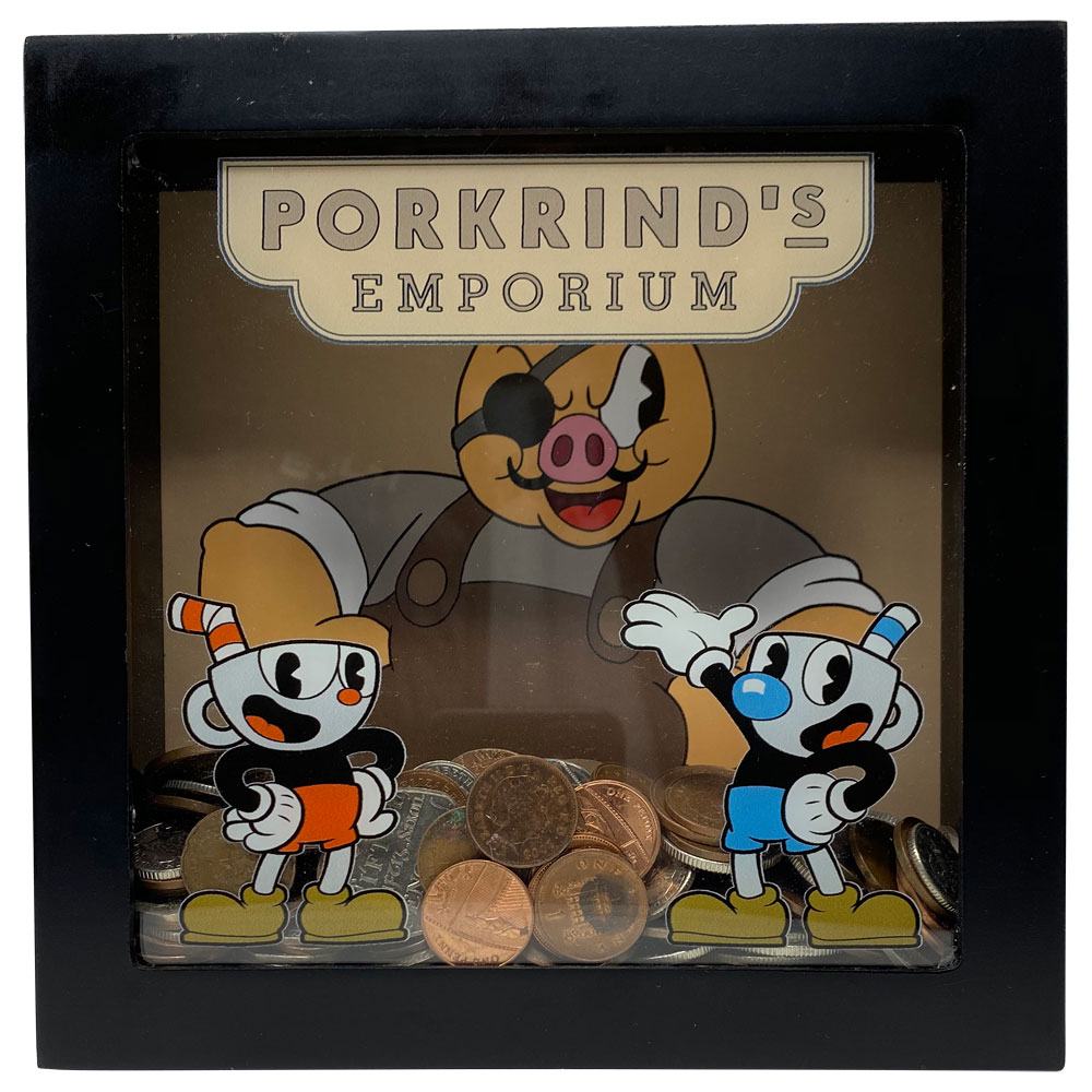 Cuphead Porkrinds Emporium persely 20 cm Fanbase