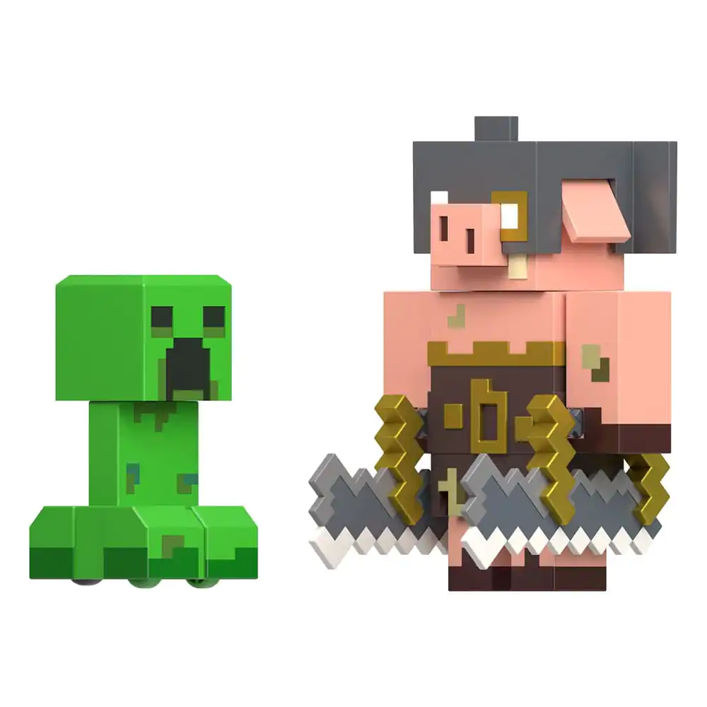 Mattel Minecraft Legends - Creeper contro Piglin, set da 2 personaggi
